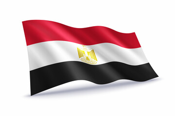 Fototapeta premium Egypt Waving Flag Isolated on White
