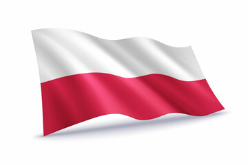Obraz premium Poland Waving Flag Isolated on White