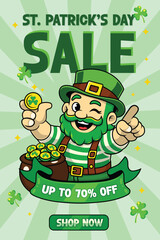 St Patrick&rsquo;s Day Festival Banner Poster , saint Patrick;s day retro flyer illustration