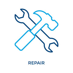 Repair Icon Outline Color Style. Vector Illustration For Graphic Design