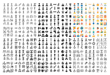 Business icons with people calendar money colorful