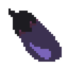 ドット絵の野菜,透過背景,茄子