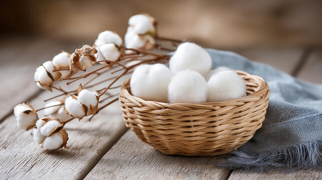 Macro image showing heap cotton balls, textile raw material, fiber product visualization, natural material processing, with copy space