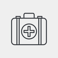 Obraz premium First aid kit icon set in flat and strokes. Suitable for graphic projects. EPS10