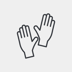 Obraz premium Glove icon set in flat and strokes. Suitable for graphic projects. EPS10