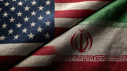 Fototapeta premium U.S. and Iranian flags