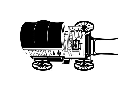 Vector illustration of a covered wagon