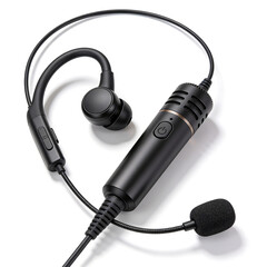 Fototapeta premium Professional wireless headset with microphone on white background 