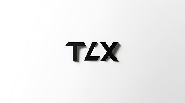 Bold angular tx logo on white background with drop shadow effect