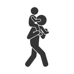 肩車する親子のシルエットアイコン