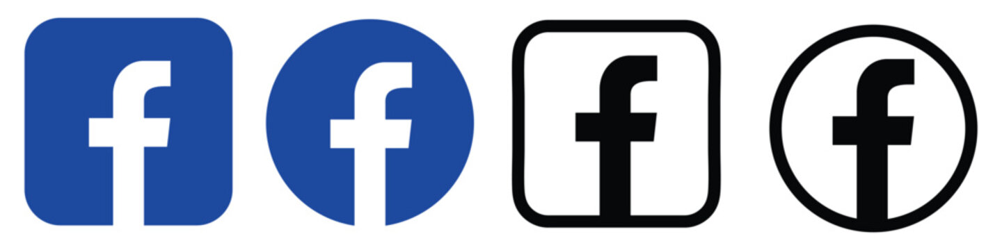 Facebook social media app logo set vector
