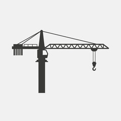 Obraz premium Construction crane silhouette, heavy machinery for building industry, industrial equipment, engineering, lifting loads