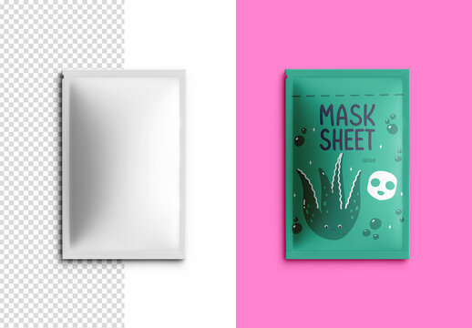 Sachet Pouch Product Sample Packaging Mockup Isolated