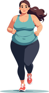 donna  che corre e fa ginnastica per tenersi in forma vettoriale 