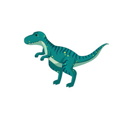 Obraz premium Vector illustration of a blue-green dinosaur with a small head.
