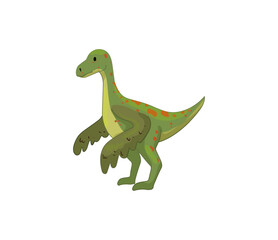 Obraz premium Vector illustration of a green dinosaur with claws.
