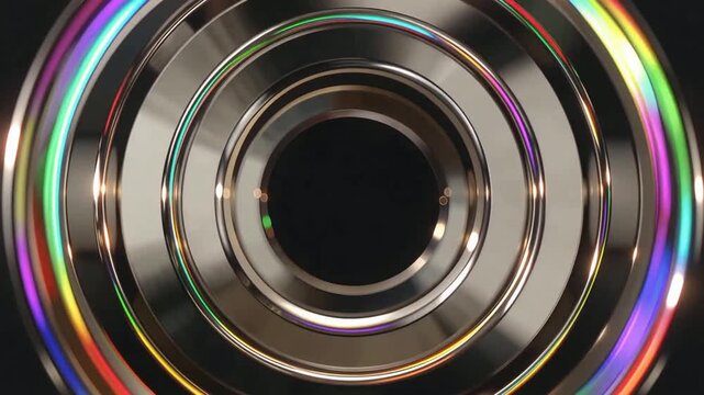 Vibrant Lens Rings Abstract Close Up.