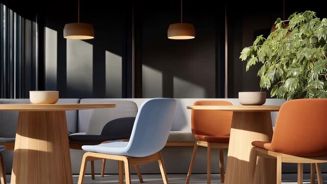 An inter changeable event setup showcases modular tables and seating, designed for flexibility in organizing social gatherings, making it ideal for event planners and businesses looking for