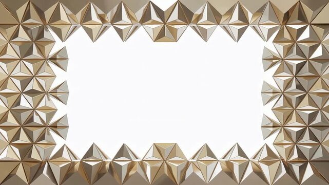 Luxurious gold frame border opening for video presentation.