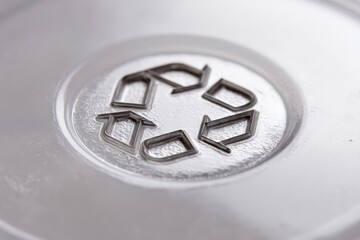 Close-Up of Recycle Symbol on Plastic Lid