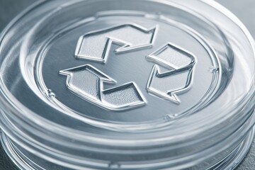 Close-Up of Recycle Symbol on Plastic Lid
