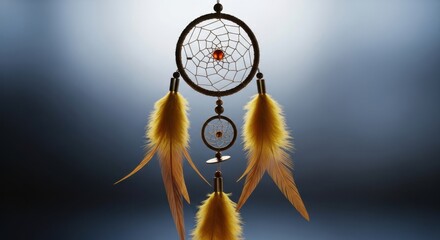 Traditional Dreamcatcher Hanging, Symbolizing Protection and Peaceful Sleep for Wellness & Bohemian Lifestyle Concepts