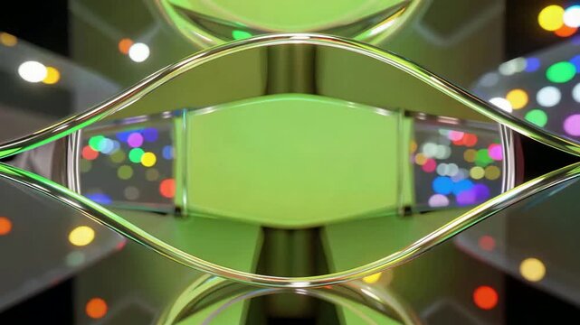 Colorful Glass Rings Dancing In Abstract Light.