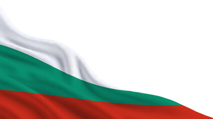 Fototapeta premium On Independence Day, the national flag of Bulgaria waves in the wind, symbolizing sovereignty and unity. This day honors the country's history and pride.