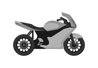 Vector illustration of a silver sport motorcycle. © Marina