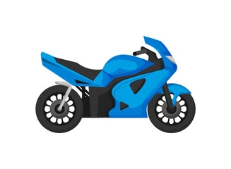 Vector illustration of a blue sport motorcycle. © Marina