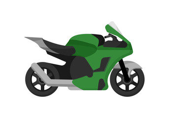 Vector illustration of a green sport motorcycle. © Marina