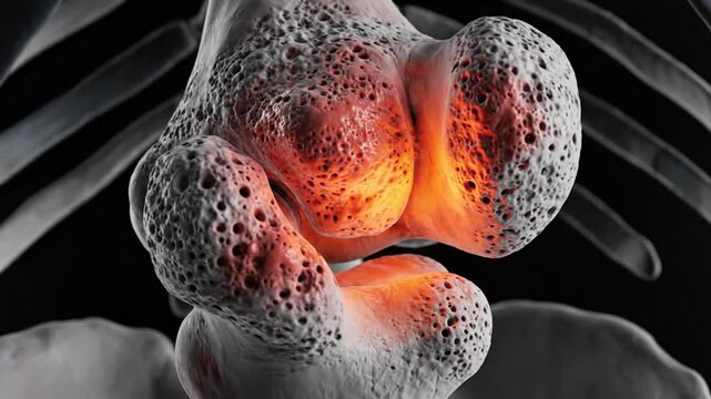 3D Animation of Degenerative Knee Joint with Osteoporosis and Inflammation