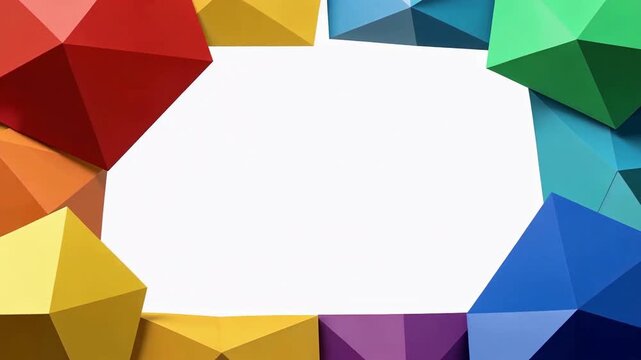 Colorful Geometric Frames Abstract Video Loop.