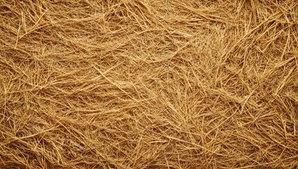 Close-up Texture of Dry Golden Hay Straw Background.