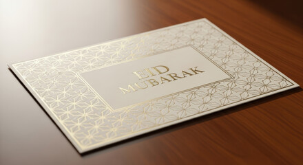 Elegant Gold Eid Mubarak Greeting Card