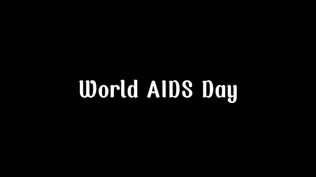 Commemorative illustration for World AIDS Day awareness campaign featuring a simple text-based design on a plain background