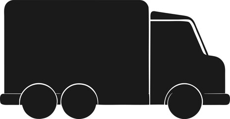Obraz premium heavy duty truck side view black icon