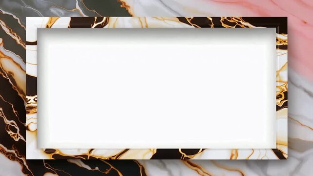 Decorative marble frame video background with empty frames.