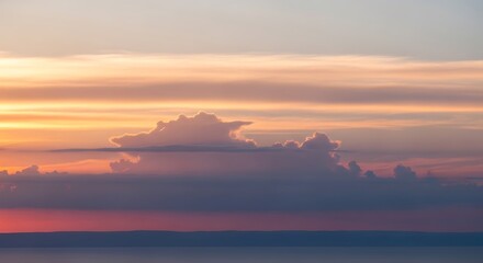 Fototapeta premium Dramatic sunset sky with clouds and colorful atmosphere backdrop