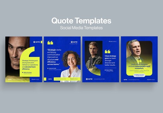 Quote Template for Social Media Story Posts, Customer Testimonials, Comment Cards & Ad Banner Design