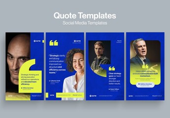 Quote Template for Social Media Story Posts, Customer Testimonials, Comment Cards & Ad Banner Design