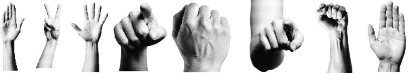 A collection of hand gestures in american sign language © monasa