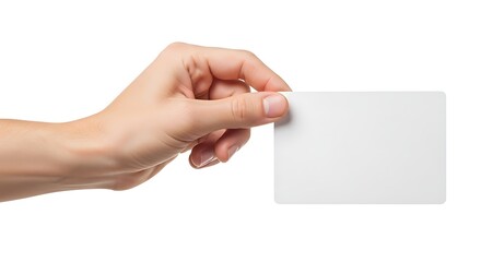 Obraz premium A hand holding a blank white card