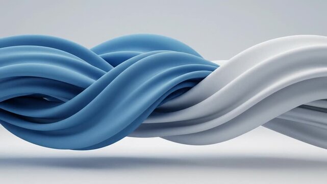 Blue and White Twisted Fabric Design.