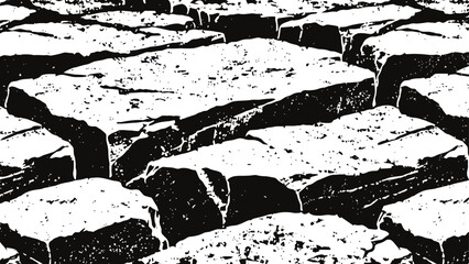 Obraz premium Dry cracked earth ground texture with deep fissures and arid soil pattern