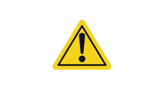 Warning Sign with Exclamation Mark Symbol. White Background