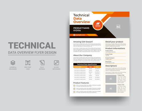 Technical Data Sheet Flyer Template Design