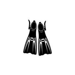 Pair of Diving Flippers Swim Fins Silhouette © MDRIAZUDDIN