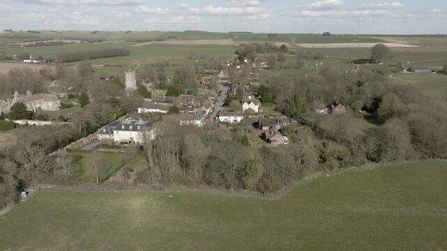 Avebury Henge Stone Circles Historic Wiltshire Wessex Downs Aerial View Village