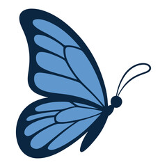 Elegant minimalist butterfly vector illustration